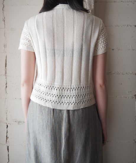 1970-80's Crochet Knit Cardigan WH