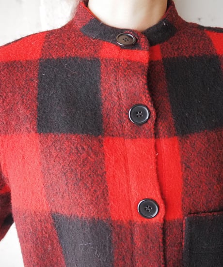 Check Pattern Wool Grandpa Shirt REBK