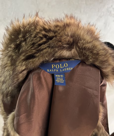 POLO RARPH LAUREN Stand Collar Fake Fur Vest