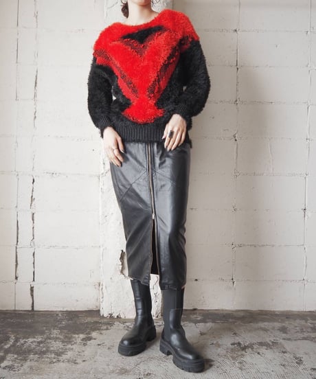 Bicolor Shaggy Design Knit BKRE