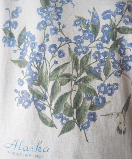 Flower Print Tee WH BL