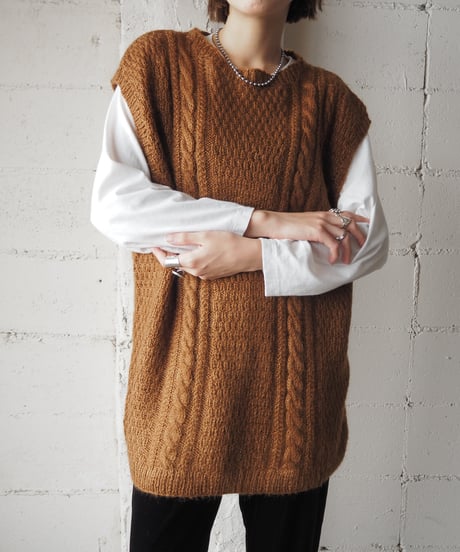 Cable Knit Big Vest BR