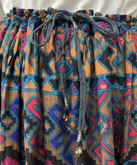 Ethnic Pattern Indian Flare Skirt BLPUR