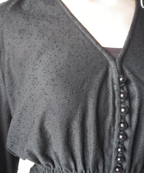 Many Button Shiring Blouse BK