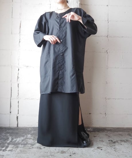 andre Collarless Coat BK