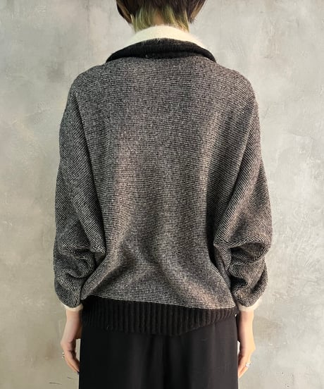 Angola Mix Dolman Design Knit BKWH