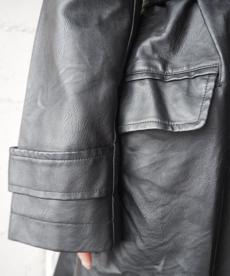 Leather Trench Coat BK