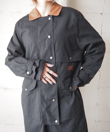 LAUREN Leather Collar Riding Coat BKBR