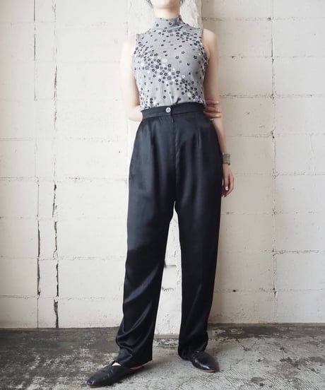 Flower Pattern Mock Neck N/S GL