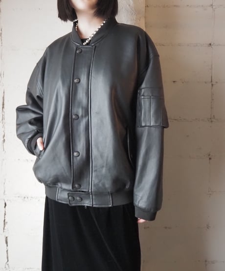 WAMKIM USA Leather Flight Jacket BK