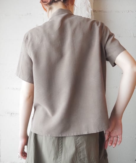 Band Collar Silk Shirt BE