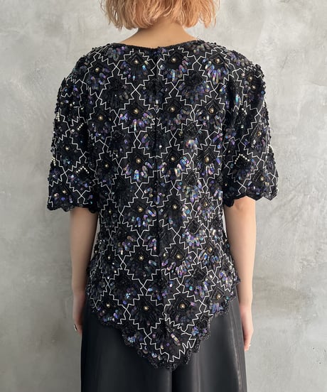 Pattern Design Sequin Blouse BKPUR