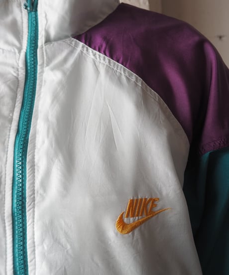 NIKE Stand Collar Tricolor Nylon Jacket PURGNWH