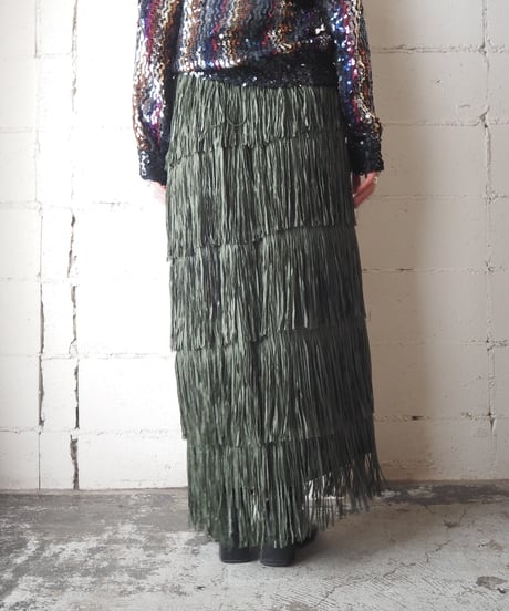 Fringe Long Skirt KA
