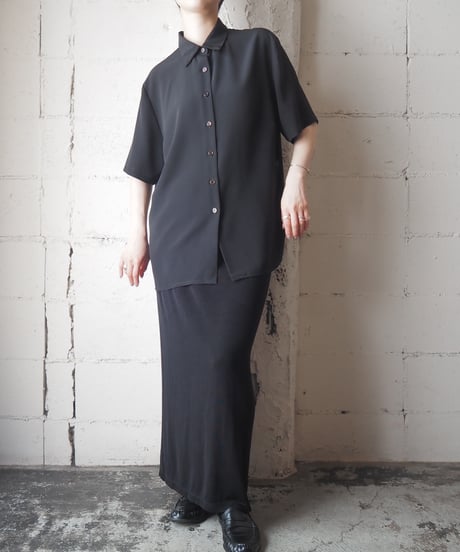 1970-80's Euro Sheer S/S Shirt BK