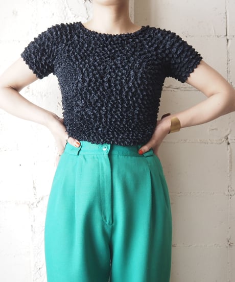 Short Sleeve Popcorn Tops BK
