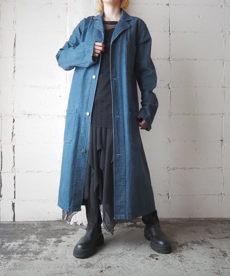 1990s USA Denim Chester Coat BL