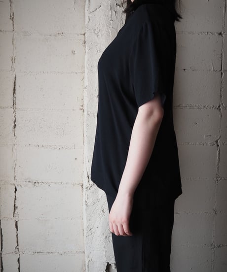 FLAX by Jeanne Engelhart Open Collar Rayon Short Sleeve Shirt DNV