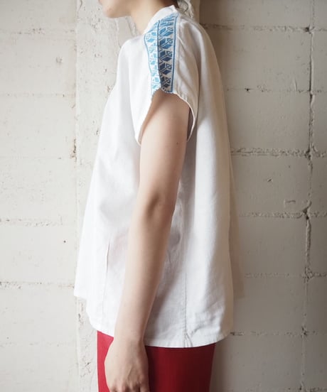 EURO Embroidery Half Sleeve Blouse WHBL