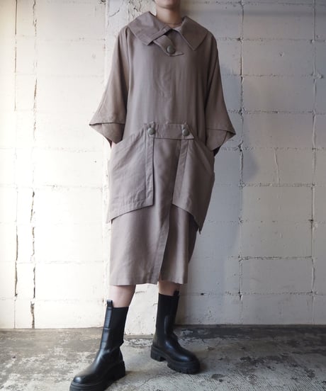 Big Collar Button Design Dress BE