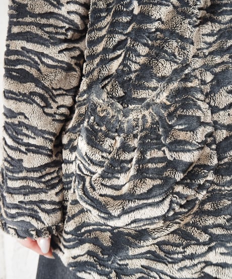 agnes b. Tiger Pattern Far Coat YEBK