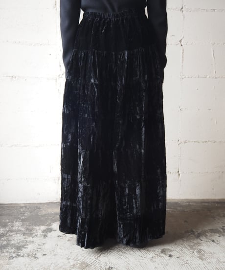 Velour Tiered Skirt BK