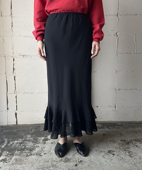 Mermaid Line Long Skirt BK