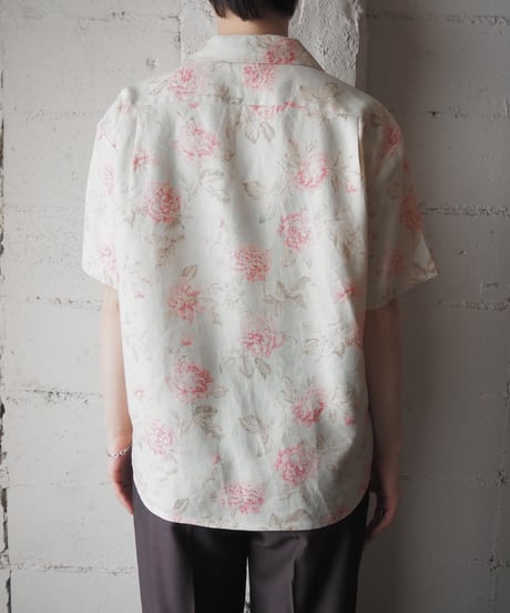 LAUREN RALPH LAUREN Rose Print Open Collar Shirt BE