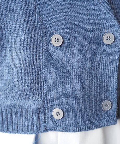 Double Button Vneck Knit Vest    BL