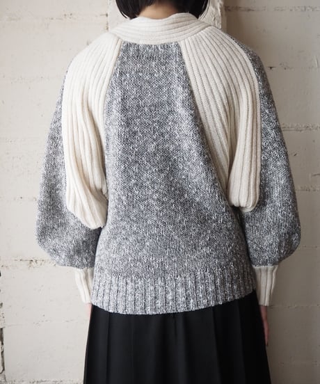 Bicolor Design Sweater GRWH
