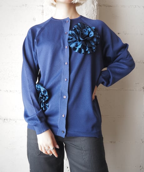 REMAKE 1960-70's Euro Frilled Flower Cardigan NV