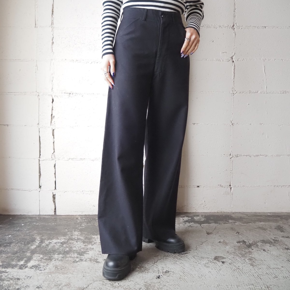 パンツ 70s US NAVY wool sailor pants 29R 1940~50's Vintage U.S.NAVY Wool Sailor Pants 