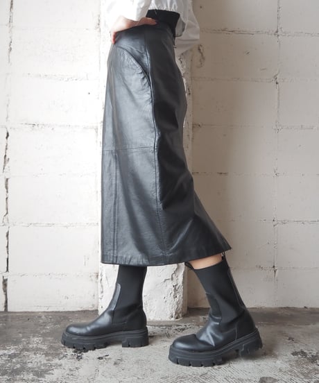 Leather Tight Skirt BK