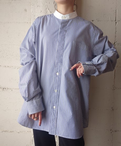sacai Band Collar Stripe Shirt WHBL