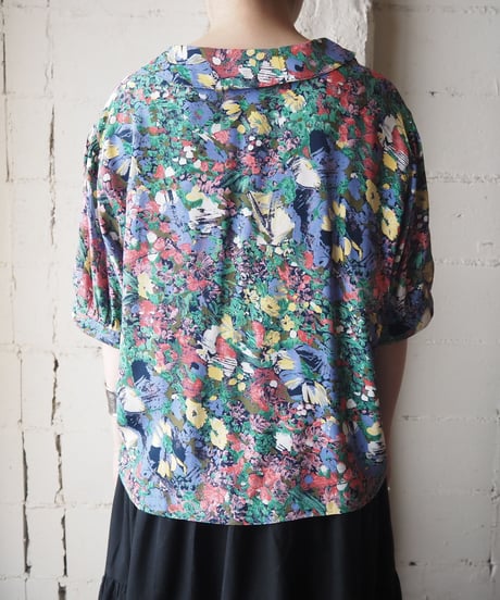 1980's EURO Flower Pattern Blouse
