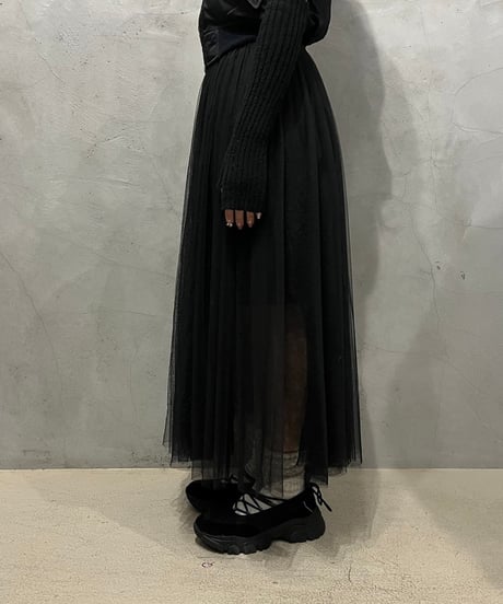 Tulle Layered Flare Skirt BK