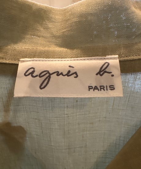 agnès b. Linen Open Collar Short Sleeve Shirt KA