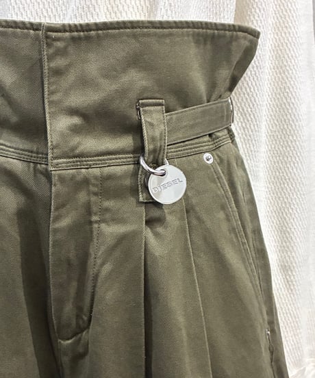 DIESEL Side Slit Pleats Wide Pants KA