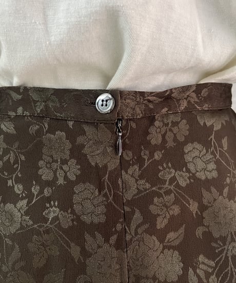 Flower Pattern Flared Skirt KABR