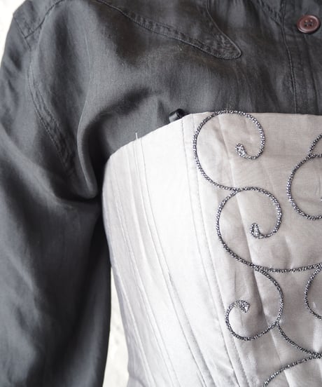 Glitter Code Embroidery Laceup Corset SV