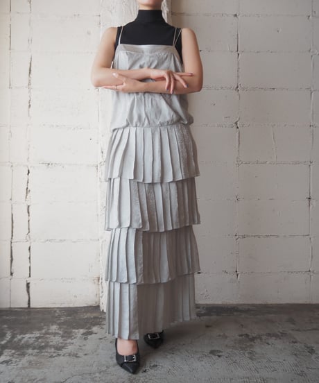 EMPORIO ARMANI Pleated Tiered Camisole Dress GR