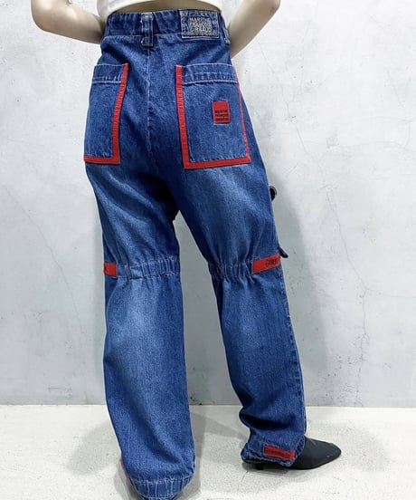 MARITHE FRANCOIS GIRBAUD Tape Design Denim Shuttle Pants BL RE