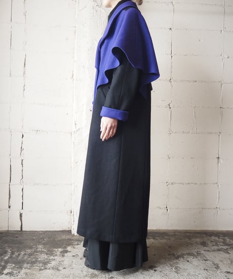 1980's Bicolor Big Collar Coat BKPUR