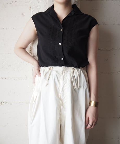Open Collar N/S Blouse BK