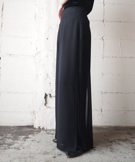Sheer Layered Design Pants BK