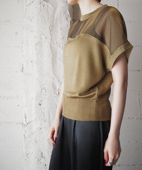 Sheer × Knit Itaiy French Sleeve MU