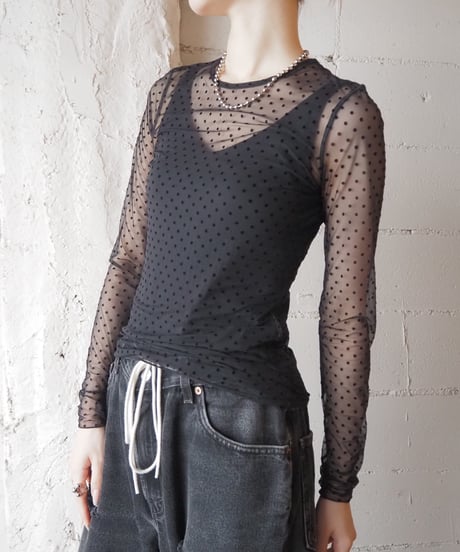 Max Mara Dot Sheer Cutsewn BK