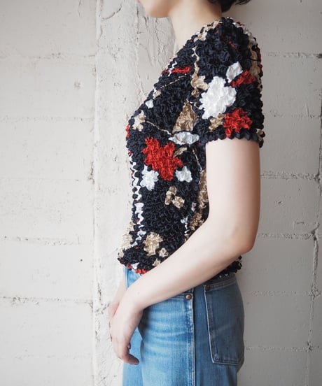 Flower Pattern Popcorn Tops NVBUR