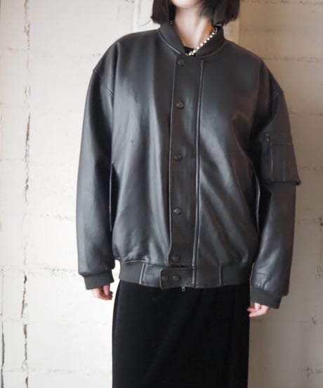 WAMKIM USA Leather Flight Jacket BK