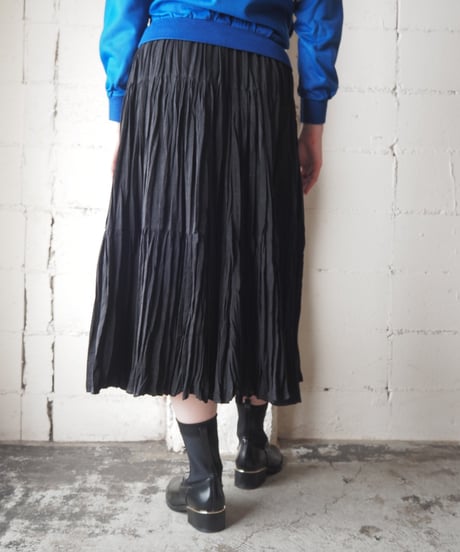 Pleats Tiered Easy Skirt BK